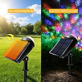 tanie Światła ścieżki i latarnie-1/4-częściowy reflektor solarny do oświetlenia zewnętrznego, projektor do oświetlenia trawnika, wodoodporna lampa ścienna, dekoracja ścieżki ogrodowej