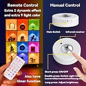 economico Luci del disco-3/6 pezzi luce notturna RGB ricaricabile con telecomando, luce per quadri, 12 modalità di colore per armadio, cucina, bagno, camera da letto, ufficio, illuminazione d'atmosfera