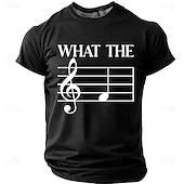 voordelige Muziek &amp; Instrument Grafische T-shirts-Heren T-shirt met muziekwoordspeling, vioolsleutel, humoristische, sarcastische en originele print, sportief, normale pasvorm, cadeau voor muzikanten, muziekleraar, casual, designer kleding, maten S,