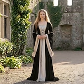 economico Vestito-Abito Medievale Rinascimento Lunghezza alla caviglia Vestito Manica del polsino svasato Strega Vichingo Abiti reali Costume Per donna Celtico Reale Halloween Carnevale Performance LARP Fiera