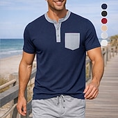 economico T-shirt e Canottiere da Corsa-Per uomo Blocco di colori T-shirt da corsa Maglia a compressione Maglia atletica Sport in alto Estate Tasche Manica Corta Traspirante Allenamento in Palestra Corsa Jogging Fitness Nero Rosso Blu