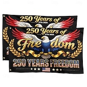  2 stk. 1776-2026 USAs 250-årsjubileumsflagg, patriotisk amerikansk 250-årsjubileumsbanner utendørs for hage-, gårdsplass- eller husdekorasjon