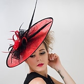 ieftine fascinatoare-Palarioare Sinamay Nuntă Zi de Naștere Epocă Drăguţ Retro Cu Pene Diadema Articole Pentru Cap