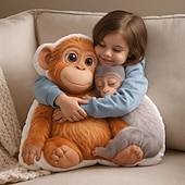 رخيصةأون نمط الحيوان-دمية قرد صغيرة محشوة مستوحاة من قصة حديقة حيوان اليابان - هدية على شكل قرد صغير محشو، قرد مع حيوان محشو، هدية قرد رائجة