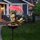 levne Světla cesty &amp; lucerny-1 ks venkovní solární včelí deštník krmítko pro ptáky sloupcové světlo, vodotěsné světlo IP44 na zahradní cestu, dekorace na terasu, trávník a dvůr, venkovní dekorační světlo pro zahradu a dvorek