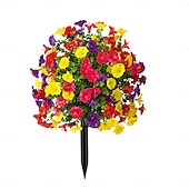 Недорогие Искусственные цветы-20-дюймовый колышек для искусственных цветов, декоративный садовый колышек для ипомеи, разноцветный, для двора. &amp;газон, прочный пластик, не выцветающий, всесезонное украшение