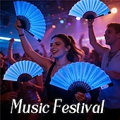 olcso Dekoratív fények-10 hüvelykes világító ventilátor, világító és színes, összecsukható ventilátor, bár, trambulin, éjszakai klub, parti, színpad, hangulatkellékek, kis éjszakai fények, dekoratív lámpák 1 db