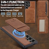 preiswerte 2026 Samsung Galaxy S26 Serie-Handy Hülle Handyhüllen Für Samsung Galaxy S26 S26 Plus S26 Ultra Rückseite Magnetische Adsorption Brieftaschenhülle Mit Ständer Abnehmbar Unterstützt kabelloses Laden Retro PU-Leder