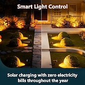 abordables Éclairages pour allées-Lot de 4 projecteurs solaires d'extérieur, étanches IP65, 7 LED, détecteur crépusculaire, projecteurs décoratifs pour jardin, terrasse, cour, pelouse, allée, éclairage paysager