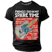 voordelige Muziek &amp; Instrument Grafische T-shirts-Voor heren Grappig jargon T-shirt Korte mouw T-shirt 3D-afdrukken Strakke ronde hals Overhemd Modieus Dagelijks Dagelijks Straat Grapefruitheide Zomer Lente Kleding S M L XL XXL XXXL
