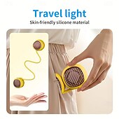 cheap Neck Fans-Neck-worn Fan Featuring 5-speed Cooling, Dual-turbo Technology, And Ultra-quiet 40-decibel Operation Lightweight And Skin-friendly Design, Ideal For Travel, Outdoor Activities, And Everyday Use