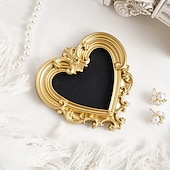 cheap Sculptures-6PCS Vintage Gold Resin Embossed Frame Set – DIY Wall Decor, Photo Frame Accents for Home, Party, Birthday, Wedding, Holiday, Photography Props, Miniature House Decoration