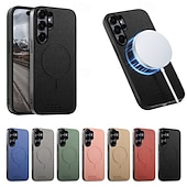 levne 2026 Samsung Galaxy S26 Série-telefon Carcasă Pro Samsung Galaxy S26 S25 Hrana S24 FE S23 Ultra Plus A56 A36 A26 A16 A55 5G A35 5G Magnetické adsorpční pouzdro Podpora bezdrátového nabíjení Nárazuvzdorné TPU PU kůže