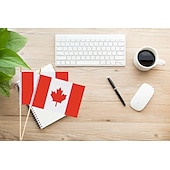 cheap World Soccer Match 2026-25Pack Small Canada Flag Handheld Mini Canadian Flag on Stick 5x8 Inch for Soccer World Summer Cup Match, Sports Events, Party Decorations, Fans Cheering