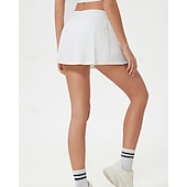 cheap Women's Skirts &amp; Skorts-Women's Solid Colored Casual Skirt Tennis Shirt Tennis Skirts with Shorts Sport Skirt Sleeveless Pleated Pocket Quick Dry Elastic Sweat-Wicking Breathable Tennis Golf Pickleball Skirt White Yellow