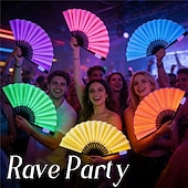 olcso Dekoratív fények-10 hüvelykes világító ventilátor, világító és színes, összecsukható ventilátor, bár, trambulin, éjszakai klub, parti, színpad, hangulatkellékek, kis éjszakai fények, dekoratív lámpák 1 db