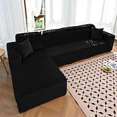 baratos Cobertura de Sofa-Capas elásticas para sofás de 1, 2, 3 e 4 lugares, capa para sofá modular em formato de L, capa protetora para sofá chaise longue, protetor de móveis para sala de estar.