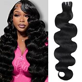 baratos 1 pacote de fios de cabelo humano-12A Human Hair Bundle Body Wave Human Hair Bundle 1 Bundle 100g For Black Women
