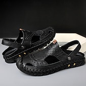 economico Sandali casual-sandali estivi traforati in similpelle da uomo – cinturino regolabile, comfort traspirante leggero, calzature casual versatili per spiaggia, viaggi, resort e tempo libero all'aria aperta