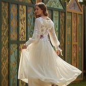 billige Topper-Kostymer i middelalderstil Renessanse Cottagecore Korsett Bodice Viking Bonde Blondér Blomstret Kostyme Dame Keltisk fantasi Halloween Karneval Ytelse LARP Ren Faire Voksne Korsett
