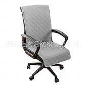 tanie Pokrowce na krzesło biurowe-Wodoodporny pokrowiec na krzesło biurowe, odwracalny, pikowany pokrowiec na krzesło do jadalni, pokrowce na krzesła, pokrowce na krzesła do komputera, z antypoślizgową klamrą, wysokie oparcie,