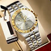 abordables Relojes de Cuarzo-872 nuevo reloj clásico de negocios de acero inoxidable ultrafino para hombre, reloj de pulsera de cuarzo luminoso resistente al agua