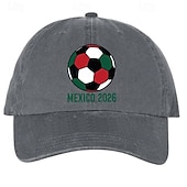 cheap World Soccer Match 2026-Soccer World Summer Cup Mexico USA Canada 2026 Baseball Cap, Soccer Graphic Letter Print Hat for Men Women, Adjustable Outdoor Sports Cap Casual Sun Hat