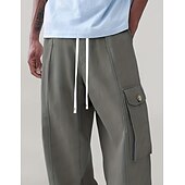 economico Pantaloni cargo-Per uomo Pantaloni Cargo Pantaloni Coulisse Tasca Semplice Comodità Traspirante Lunghezza al ginocchio Casa All'aperto Abbigliamento casual alla moda Vacanza Moda Verde militare Albicocca Inelastico