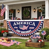 billiga 250:e årsjubileum-2PCS U.S. 250-årsjubileumsflagga 1,5X3 FT 1776-2026 Fläktflaggor Patriotiska stjärnor gårdsskyltar hängande dekoration för utomhus ytterdörr veranda välkomnande bakgrund med mässingsöglor