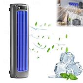 abordables Ventiladores-Aire acondicionado portátil, ventilador enfriador de aire personal de 3 velocidades para dormitorio, oficina, hogar y cocina, enfriador evaporativo silencioso de escritorio/torre, recargable por USB.
