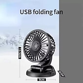 voordelige Autofanaten-Autoventilator, 12V sigarettenaansteker- of USB-voeding voor in de auto, opvouwbare dashboardventilator met 360° rotatie, krachtige koelventilator met 5 bladen voor auto, vrachtwagen, SUV, camper,