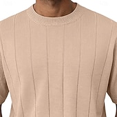 Недорогие основные футболки-Муж. Трикотажная футболка в рубчик Футболка С короткими рукавами Короткие рукава Вырез под горло Лето Весна Все сезоны Полотняное плетение Текстура Мода Оригинальный рисунок Классический Мягкий