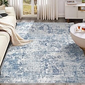 cheap Area Rugs-Nordic Abstract Faux Cashmere Rug Non-Slip Full Coverage Bedside Mat Durable and Machine Washable Carpet for Living Room and Bedroom