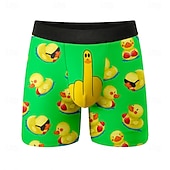  Per uomo Animale Cartoni animati Anatra Boxer elasticizzati Costume nuoto a pantaloncino Pantaloncini da bagno boxer Divertente Casuale Casa Vacanza al Mare Fascia Elastica Traspirante Biancheria