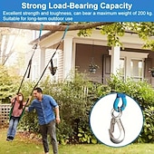 cheap Outdoor Recreation-2pcs Stainless Steel Heavy Duty Hook Ring Swing Hanging Rope, Camping Hammock Rope, Outdoor Swing Yoga Strap, Durable Nylon Material, Suitable for Outdoor Hammocks, Tree Swings, Patio Chairs