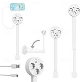 ieftine Aparate de uz casnic-Prelungitor cu ștecher plat și USB C, prelungitor cu braț pivotant pentru a fi montat în spatele mobilei, stație de încărcare ultrasubțire cu 3 prize AC &amp;porturi USB, cablu subțire pentru noptieră,