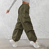 economico pantaloni cargo da donna-Per donna Pantaloni Cargo Pantaloni Pantaloni da Lavoro Pantaloni Estivi Vacanza Moda Casual Quotidiano Lunghezza intera Misura del girovita medio Semplice Coulisse Tasca Elastico in vita Comodit