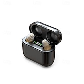 baratos eletrodomésticos-Aparelhos auditivos recarregáveis para idosos - par de amplificadores de som pessoais digitais intra-auriculares com qualidade de som superior, redução de ruído inteligente e indicador de bateria.