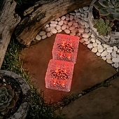 Недорогие Подсветки дорожки и фонарики-2/4 шт. уличных солнечных садовых светильников, водонепроницаемые светильники в виде ледяных кирпичей для двора, ландшафта, ступеней, дорожек, бассейнов, декоративные солнечные светильники для