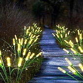 abordables Luces de camino y linternas-2 luces solares de exterior con forma de estaca de burbujas de 10 cabezas, impermeables, con LED oscilantes para jardín, patio, césped, camino, villa, fiesta, cumpleaños, vacaciones e iluminación de