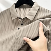 levne Pánské klasické polo-Pánské Pólo Polokošile Ležérní Dovolená Klopa Krátký rukáv Módní Moderní Bez vzoru Knoflíky Jednoduchý Léto Jaro Běžný Černá Námořnická modř Velbloudí Šedá Pólo