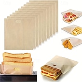cheap Baking &amp; Pastry Tools-10 Pcs Extra Large Reusable Toaster Bags, Heat Resistant Toaster Bags for Grilled Cheese Sandwiches works on Toaster, Ovens, Washable Toast Bags for Toast Sandwich Panini Snacks