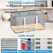 رخيصةأون التخزين والتنظيم-حقيبة تسوق كبيرة قابلة لإعادة الاستخدام سعة 38 لترًا مزودة بإطار سلكي &amp;حقيبة تسوق قابلة للطي مع مقابض، مثالية للتخزين والنزهات والشاطئ وغسيل الملابس &amp;منظم صندوق السيارة