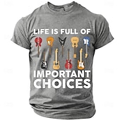  Per uomo Chitarra Gergo divertente Maglietta Manica Corta maglietta Stampa 3D Girocollo Camicia Moda Quotidiano Quotidiano Streetwear Nero Estate Primavera Abbigliamento S M L XL XXL XXXL