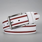 billiga Herrbälten-Herr Bälte Justerbara Läder Legering Streetwear Nutida Fritid Färgblock Blå Svart Dagligen Företag Formell Midjebälte