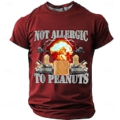 abordables Camisetas divertidas para hombres-Camiseta divertida y divertida de estilo urbano con diseño de tanque explosivo no alérgico al maní para hombre, de corte regular, para uso diario, tallas S, M, L, XL, XXL y XXXL.