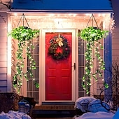 economico Luci paesaggistiche-Luci solari da giardino sospese per primavera ed estate, 66 LED realistici con fiori e rampicanti, decorazioni per esterni impermeabili IP65 per giardino, patio e recinzione, accensione automatica 8-12 ore, regalo per la mamma
