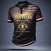  4η Ιουλίου 2026 250η Ανδρικά Αμερικανική σημαία των ΗΠΑ Μπλουζάκια πόλο Κοντομάνικο Μπλουζάκια πόλο Πέτο Καθημερινό Επιχείρηση Ένδυση γυμναστικής και άθλησης 3D εκτύπωση Κουμπιά Ανοιξη καλοκαίρι