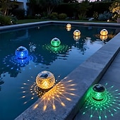 cheap Underwater Lights-1 Pack Solar Floating Pool Lights, RGB Color Changing Solar Pool Lights IP68 Waterproof, Hangable LED Pool Light for Inground &amp; Above Ground Pools, Outdoor Garden, Party Decor