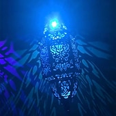 abordables Éclairages pour allées-Lanterne suspendue d'extérieur à projection solaire baroque en métal creux, étanche, avec éclairage LED pour jardin, cour, allée, pelouse, terrasse, fête, vacances, ambiance chaleureuse, violet
